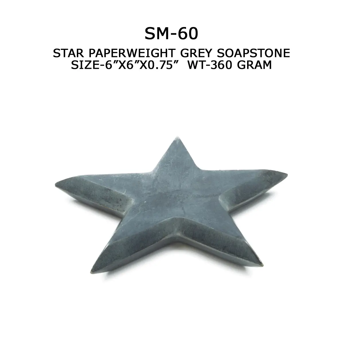 STAR PAPER WEIGHT GREY SOAPSTONE